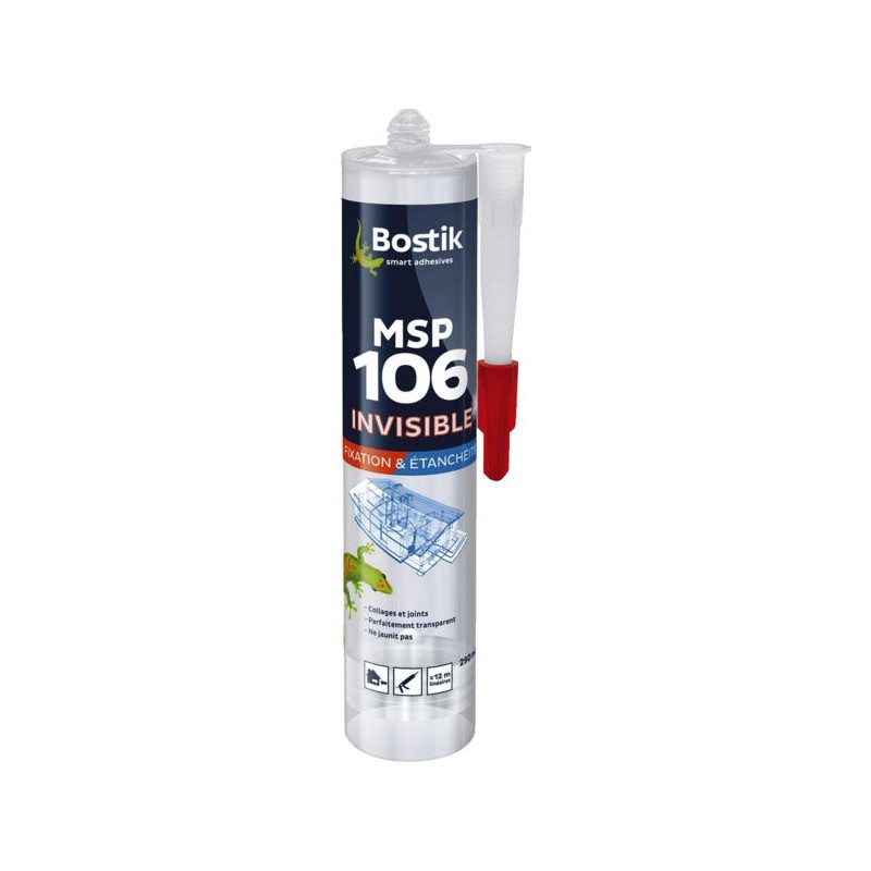 MASTIC COLLE POLYMÈRE MSP 106 INVISIBLE - 290 ML