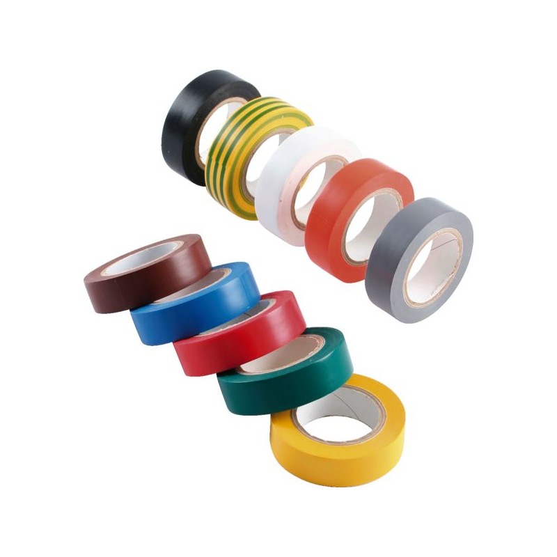 RUBAN PVC ELECTRICIEN ISOTAPE15MMX10M ROUGE - LOT DE 10