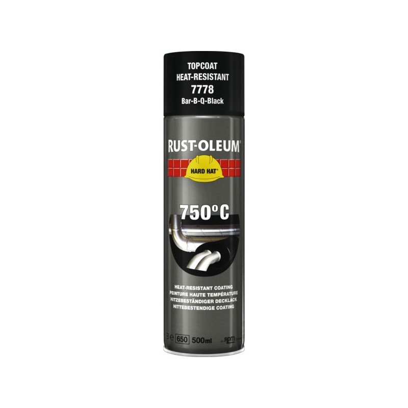 FINITION HARD HAT HAUTE TEMPERATURE NOIR SATINE 750°C AEROSOL 500 ML