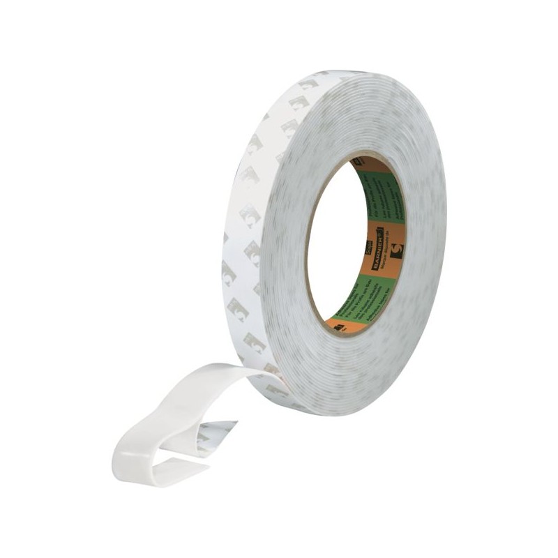 MOUSSE DOUBLE FACE ACRYLIQUE EP. 1.4MM BLANC 10 M X 19 MM AFT 1179