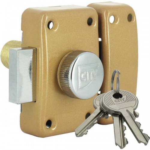 VERROU A BOUTON 25 BRONZE OR CITY GB CYLINDRE 45MM - 3 CLES