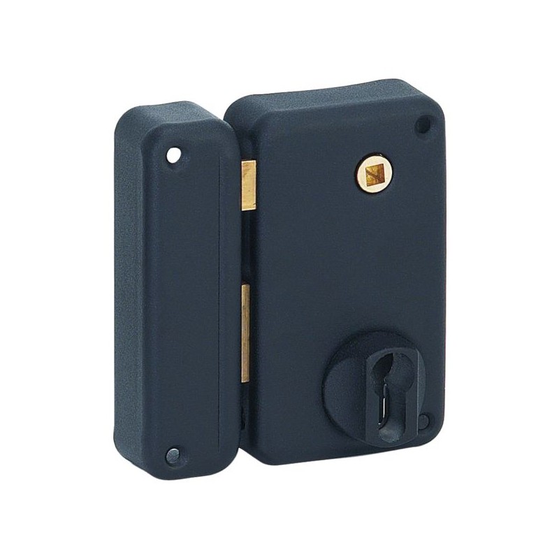 BOITIER SERRURE DE GRILLE A CYLINDRE PROFILE 75 X 130 MM DROITE