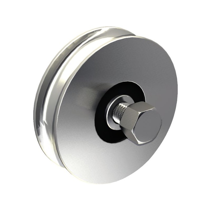 GALET ACIER 90° S/RAIL DIAM. 100 - 200 KGS GORGE RONDE 16