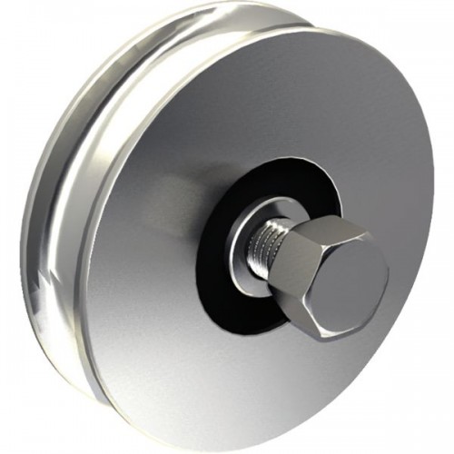 GALET ACIER 90° S/RAIL DIAM. 100 200 KGS GORGE RONDE 20