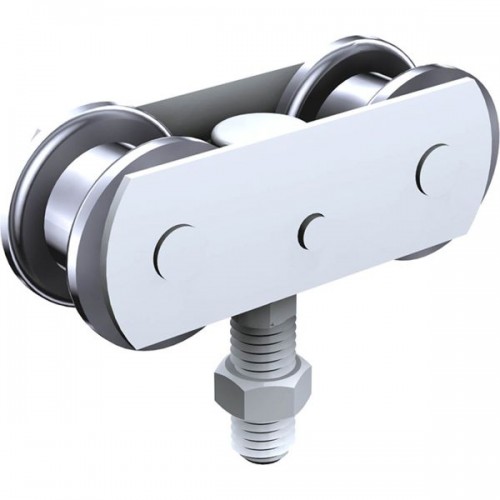 MONTURE PIVOTANTE REGLABLEEN HAUTEUR 2 GALETS ACIER SURCAGE A ROULEAUX F 150 KG