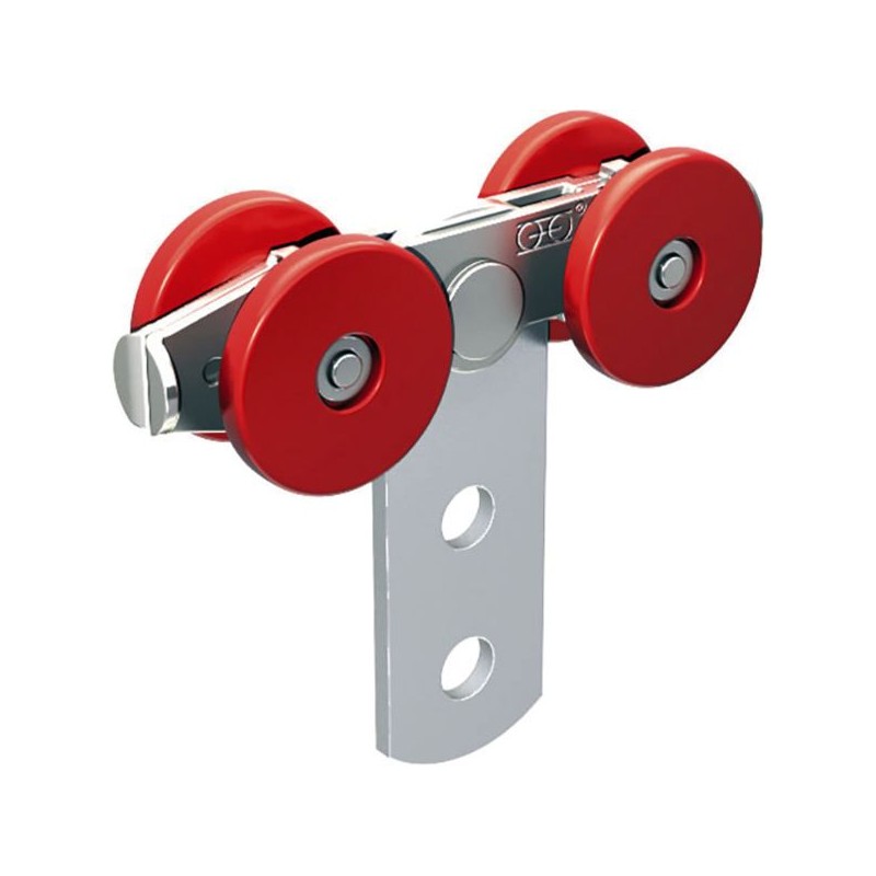 CHARIOT A 4 GALETS AUTOORIENTABLES EN NYLON SUR AXELISSE FORCE 10 KG