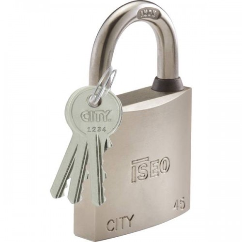 CADENAS CITY 35 NICKELE SATINEANSE INOX 3 CLES S'ENTROUVRANT