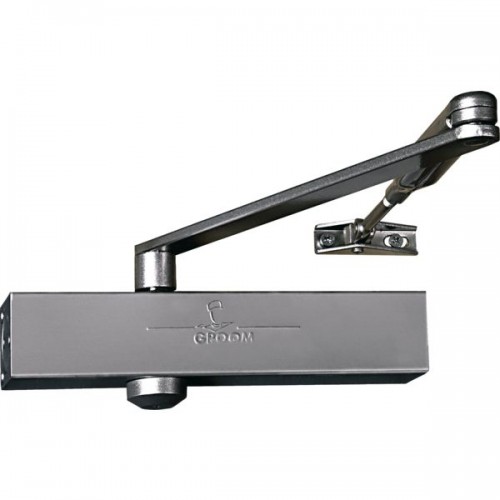 FERME PORTE GR 150 + BRAS STANDARD ARGENT N°2/4 NORME EN1154