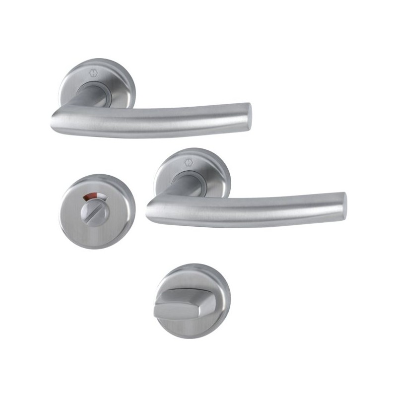 GARNITURE HOPPE EN INOX SURROSACES ALTA GARNITUREMONOBLOC RESSORT DE RAPPEL