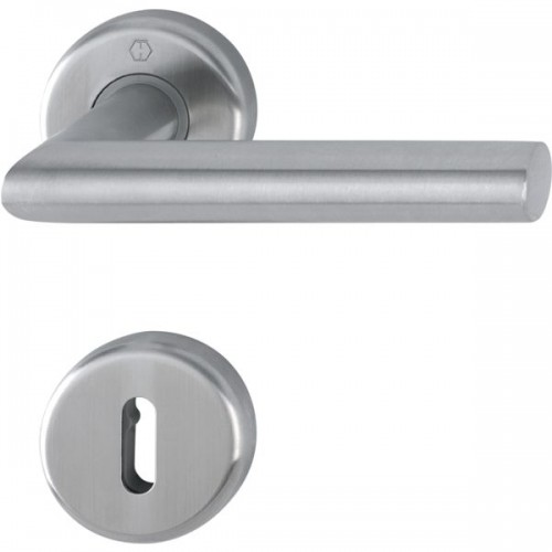 GARNITURE HOPPE EN INOX SURROSACES UTRECHT GARNITUREMONOBLOC, RESSORT DE RAPPEL
