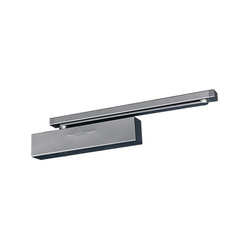 FERME PORTE GR 500 3/5 ARGENTAVEC FREIN L'OUVERTURE BRAS ANTIVAND.