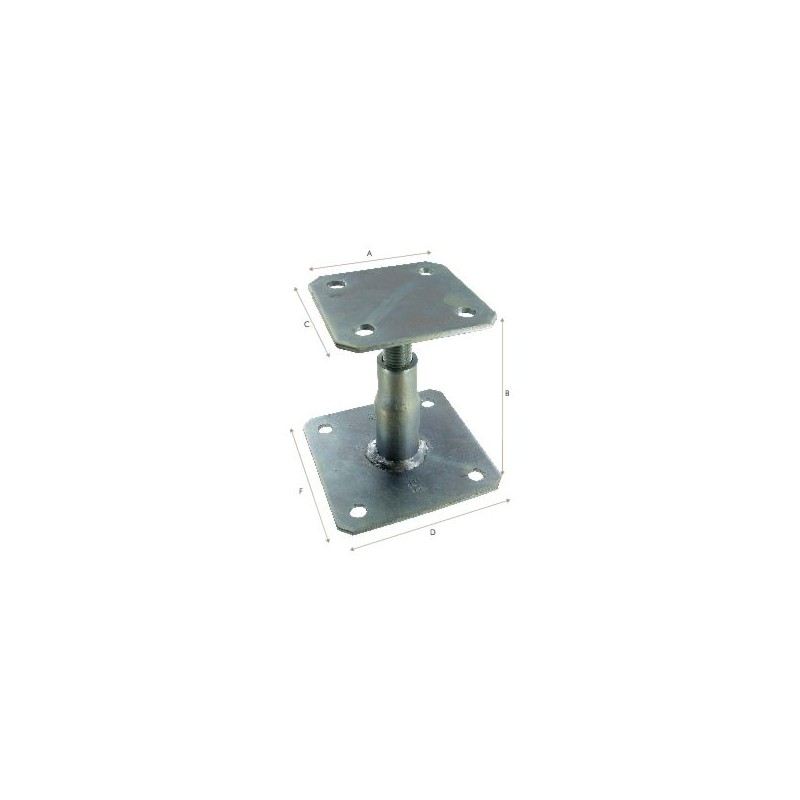 PIED DE POTEAU REGLABLE TYPE CEPAISSEUR 5 MM