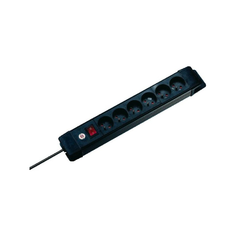 PNN6 - PREMIUM PLUS NOIR 6 PRISES 3M H05VV-F 3G1,5 AVEC INTERRUPTEUR