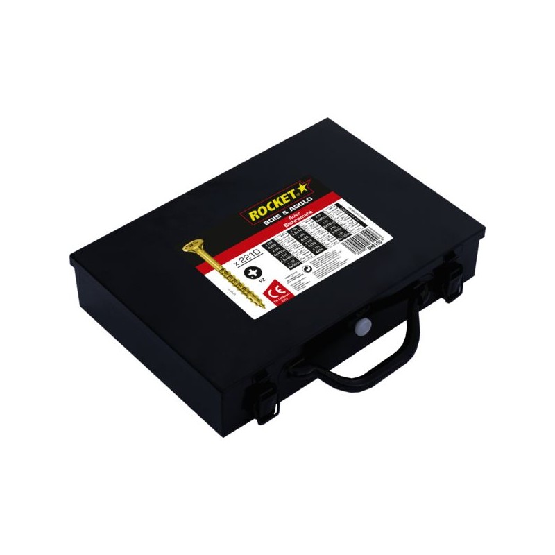 MALLETTE 2210 VIS ROCKET TETE FRAISE EMPREINTE POZI ACIER BICHROMATE -