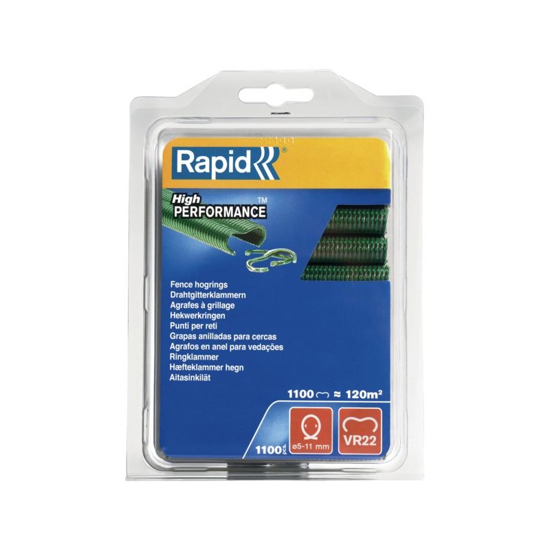 AGRAFE GRILLAGE VR22 PLASTIFIE VERT BLISTER 1100