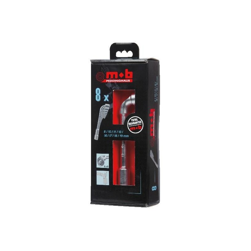JEU 10 CLES A PIPE 6X6 EN COFFRET MOB 7 A 19