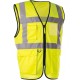 GILET DE SIGNALISATION JAUNE POLYESTER. MULTI-POCHES S