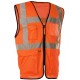 GILET DE SIGNALISATION ORANGE. POLYESTER. MULTI-POCHES S