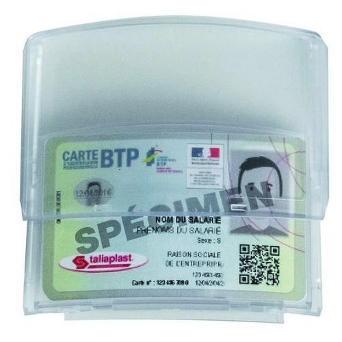 PORTE BADGE ADHESIF POUR CASQUES DE CHANTIER