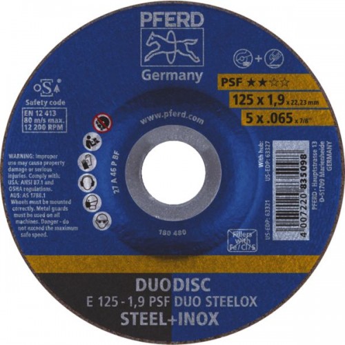 DISQUE ABRASIF DOUBLE USAGEDUODISC PSF 125 X 1,9 X 22,23
