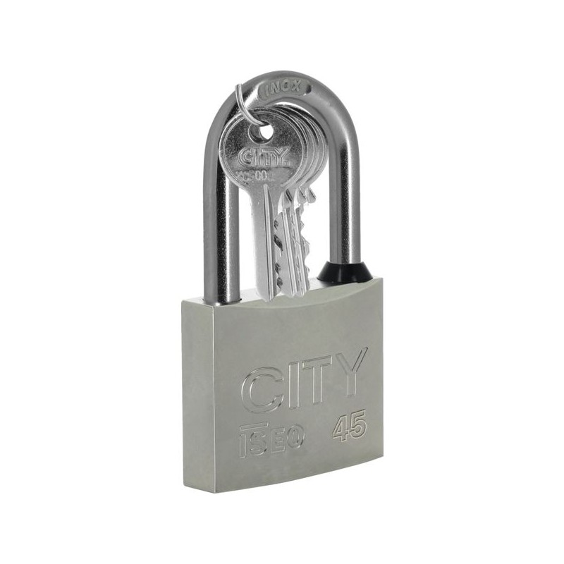 CADENAS CITY 45 NICKELE SATINEANSE INOX 3 CLES VARIE