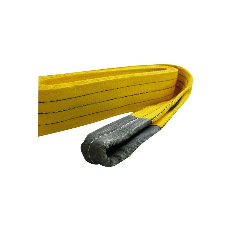 ELINGUE PLATE DOUBLE EPAISSEUR A BOUCLES JAUNE 3 TLONGUEUR UTILE 4 M -EAD3000-4