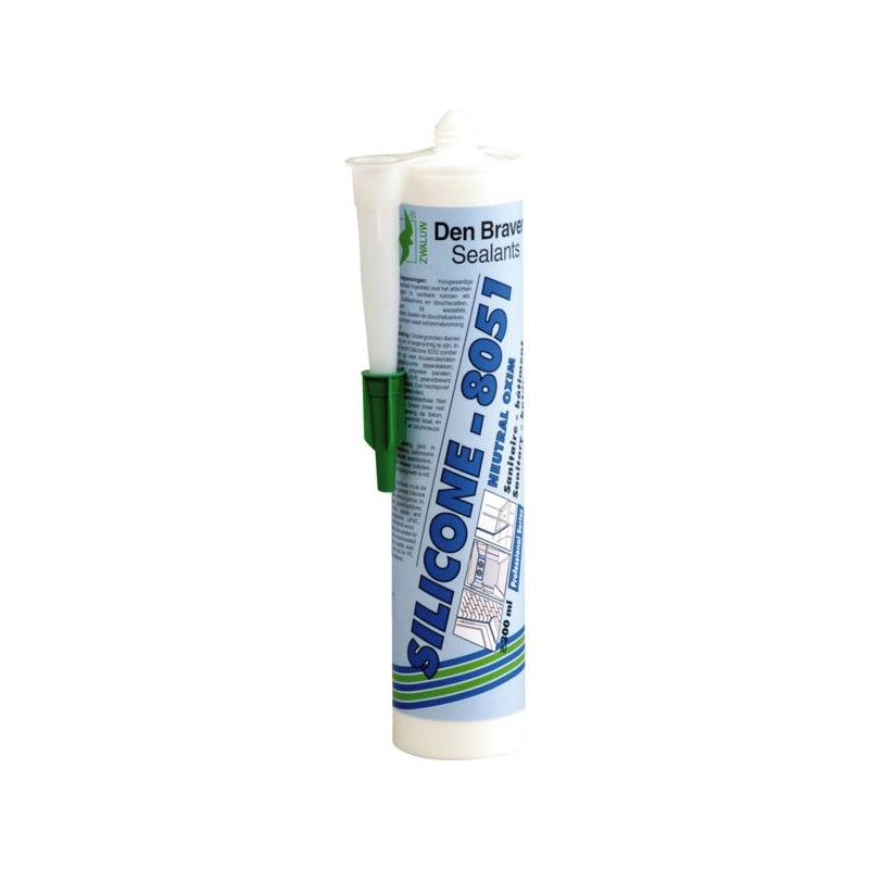 MASTIC SILICONE 8051 SANITAIRE BATIMENT BLANC NEUTRE OXYME DEN BRAVEN