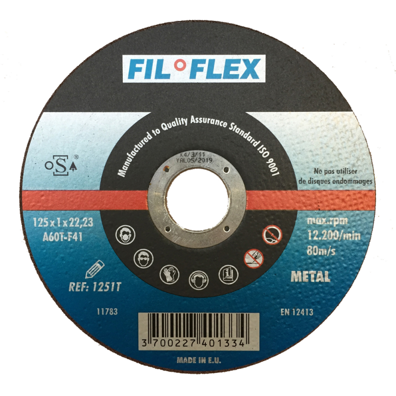 DISQUES A TRONCONNER ACIER INOX 125 X 1  X 22  FILFLEX