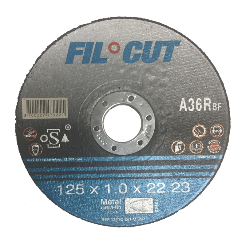 DISQUES A TRONCONNER ACIER 125 X 1  X 22  FILFCUT