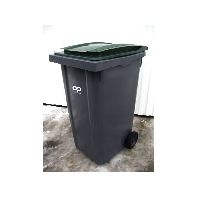 CONTENEUR POUBELLE ROULANT 240 L VERT