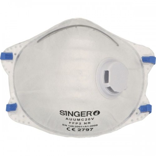 DEMI-MASQUE ANTIPOUSSIERE COQUE VALVE FFP2 - BOÎTE DE 10 MASQUES - AUUMC20V - 12