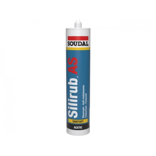 MASTIC SILICONE SANITAIRE SILIRUB AS 300 ML TRANSPARENT SOUDAL