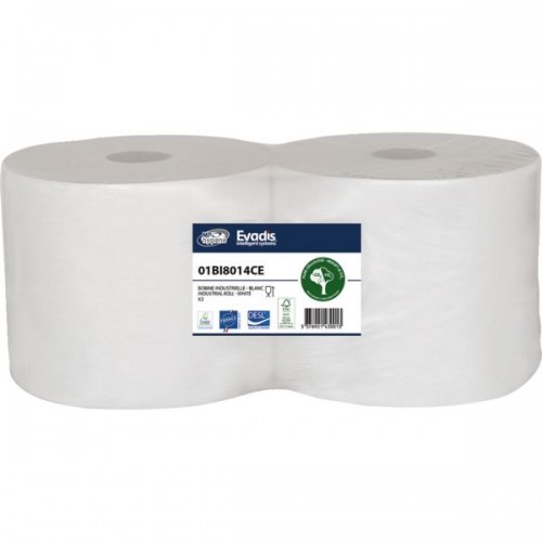 BOBINE BLANCHE 1000 FORMATS 2 PLIS COLLES 23.1X23 CM