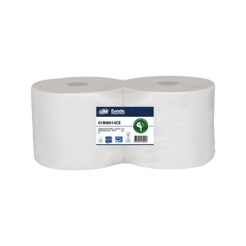 BOBINE BLANCHE 1000 FORMATS 2 PLIS COLLES 23.1X23 CM