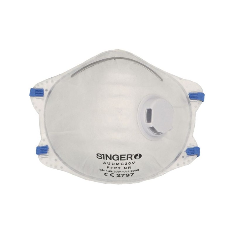 DEMI-MASQUE ANTIPOUSSIERE COQUE VALVE FFP2 - BOÎTE DE 10 MASQUES - AUUMC20V - 12