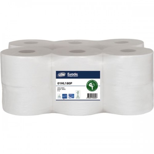 PAPIER HYGIENIQUE JUMBO 350 M 2 PLIS FT DE 8.5 X 34 CM COLIS 6 RX