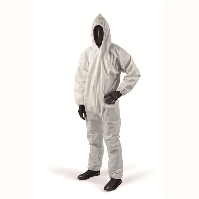 COMBINAISON BLANCHE A CAPUCHE - NON TISSE POLYPROPYLENE - ELASTIQUE T4