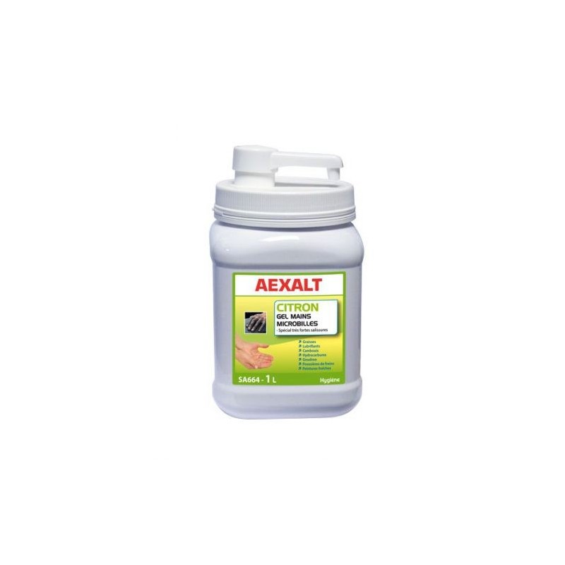 BIDON GEL MAIN MIROBILLE SANS SOLVANT CITRON 1L AEXALT