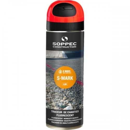 TRACEUR DE CHANTIER TEMPORAIRE ORANGE FLUO S-MARK