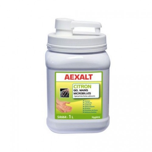 BIDON GEL MAIN MIROBILLE SANS SOLVANT CITRON 1L AEXALT