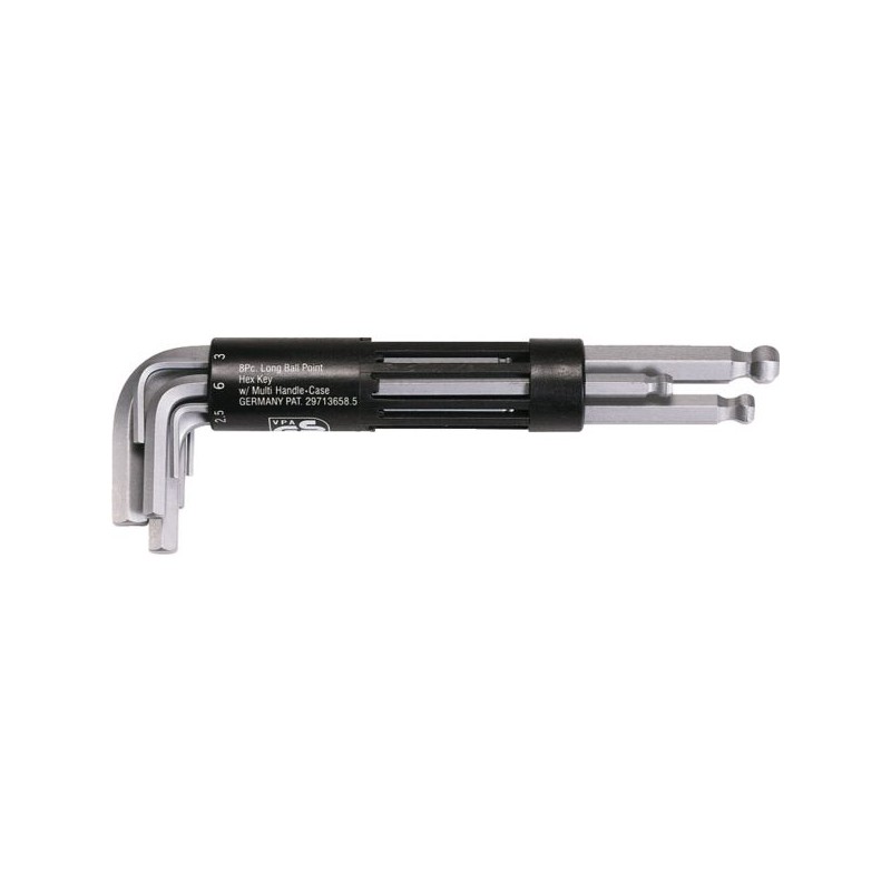 JEU DE 10 CLES MALES LONGUES COUDEES 6 PANS ET TETE SPHERIQUE, 1,5 A 10 MM