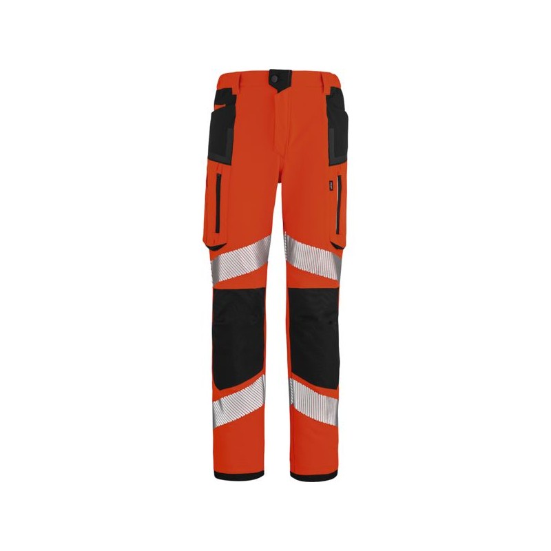 PANTALON HIVI STAR - ORANGE FLUO / NOIR - T.44